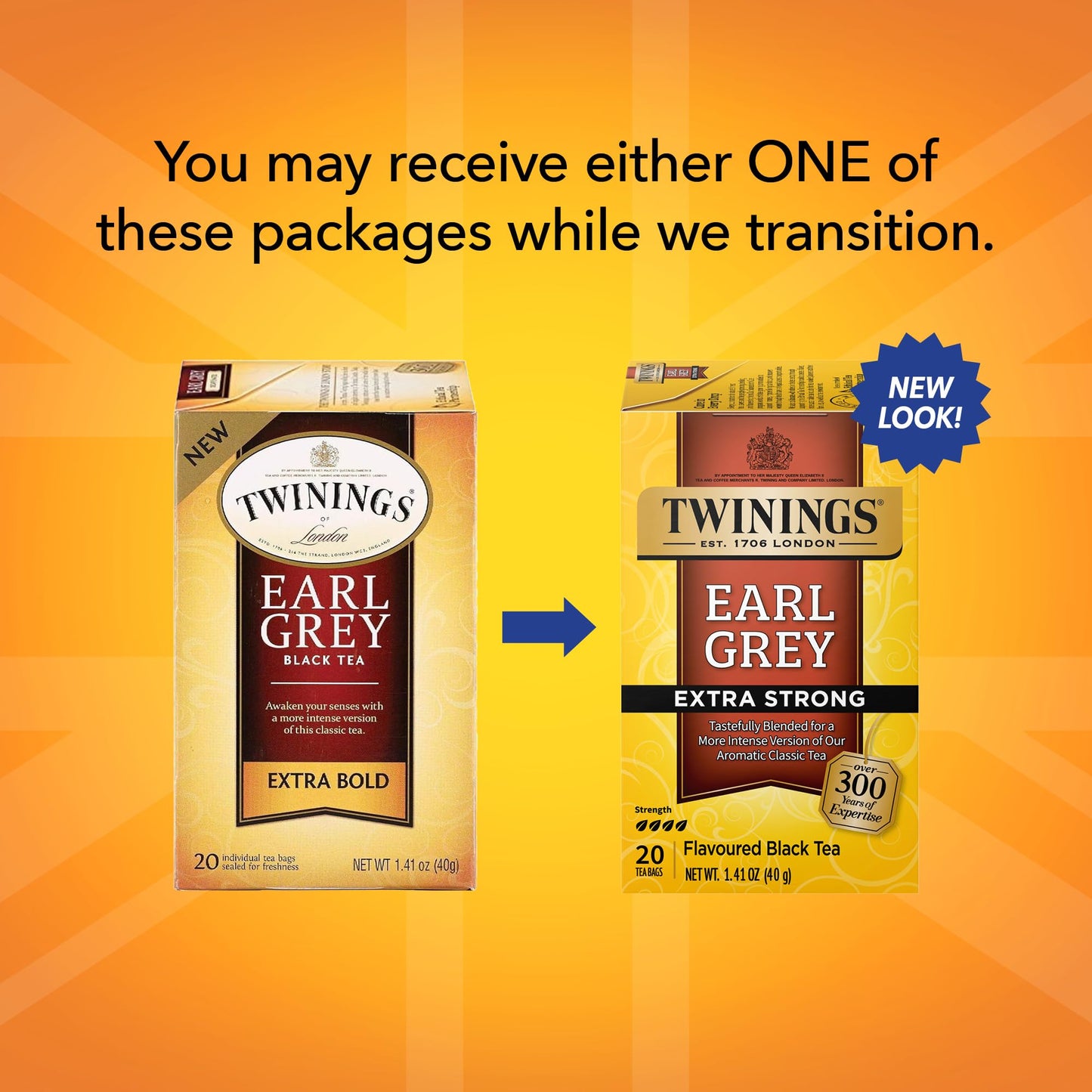 Twinings Earl Grey Tea Extra Strong 2-Pack - A Bright And Zesty Black Tea Infused With Citrus Bergamot Flavours, Caffeinated Tea