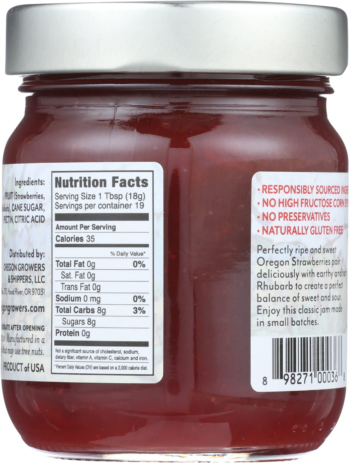 Oregon Growers Strawberry Rhubarb Fruit Spread - Strawberry Rhubarb Jam, Strawberry Jam, Rhubarb Jelly, Strawberry Rhubarb, Stra