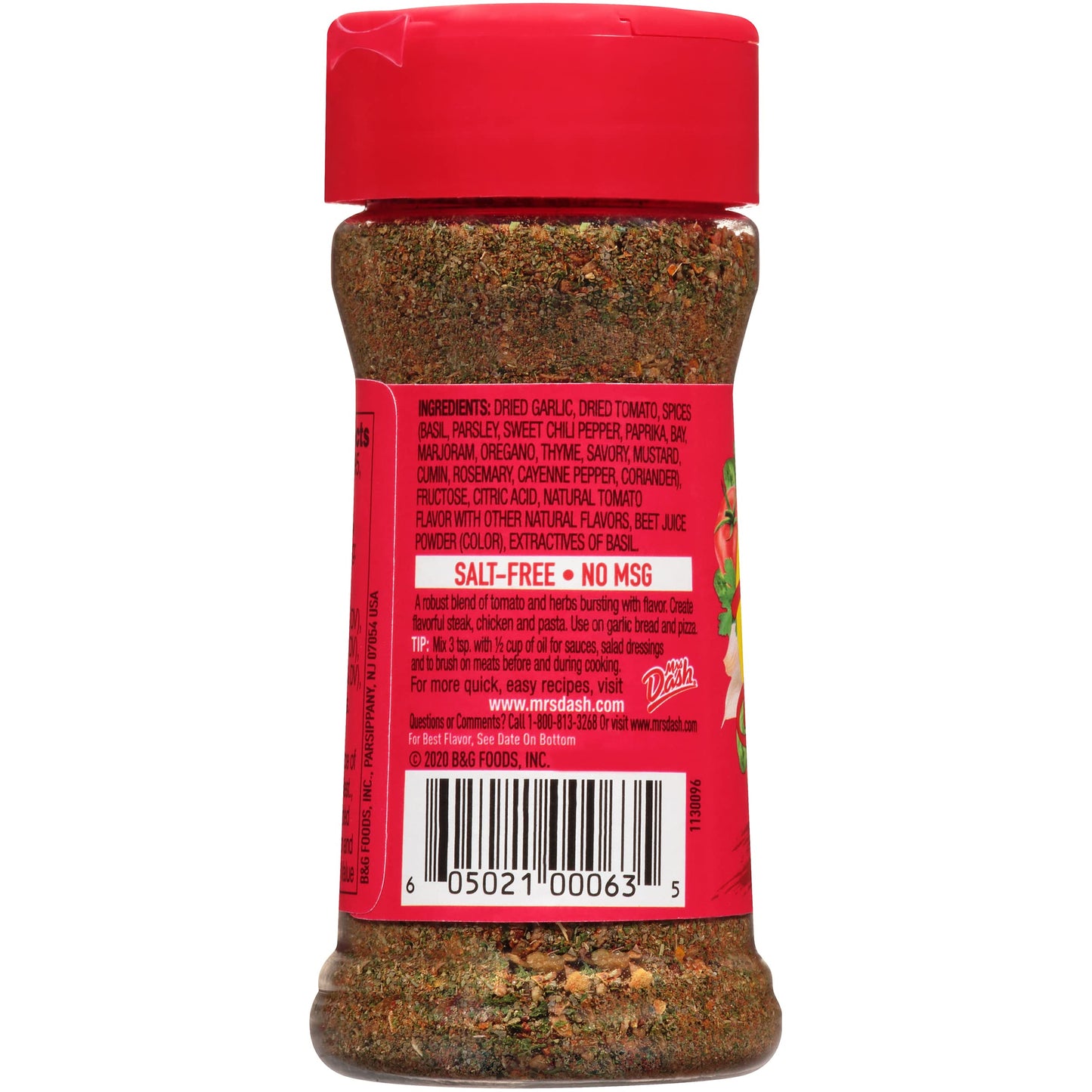 Dash Salt-Free Seasoning Blend, Tomato, Basil And Garlic, 2 Ounce (Pack Of 8)