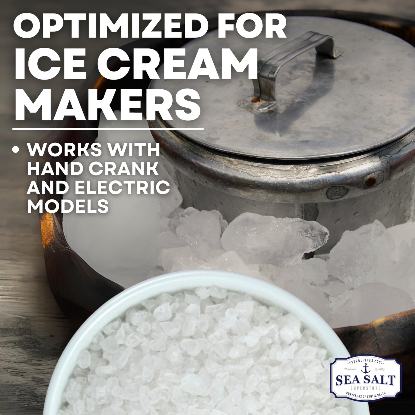 Rock Salt for Ice Cream Making  Universally Compatible Coarse and Non-Iodized Salt for All Ice Cream Maker  30 oz Bag