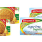 Britannia Digestive Original & Sugar Free Biscuits - Variety Combo Pack - Whole Wheat Flavor Cookies - Tea Time Healthy Snacks (