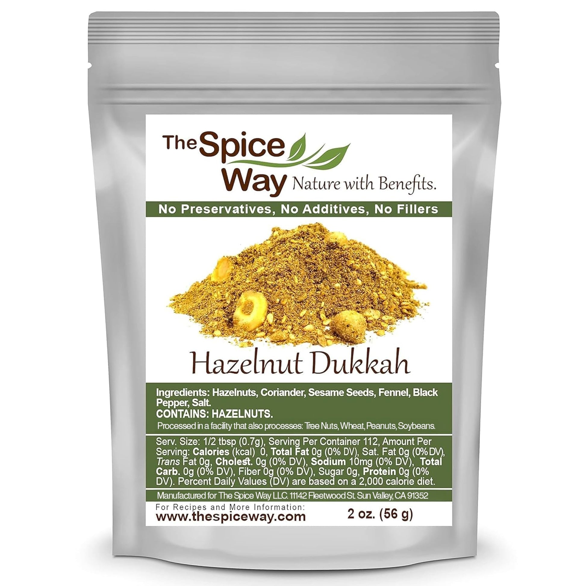 The Spice Way Hazelnut Dukkah Spice Blend, 2 oz, No Additives, No Preservatives, Resealable Bag