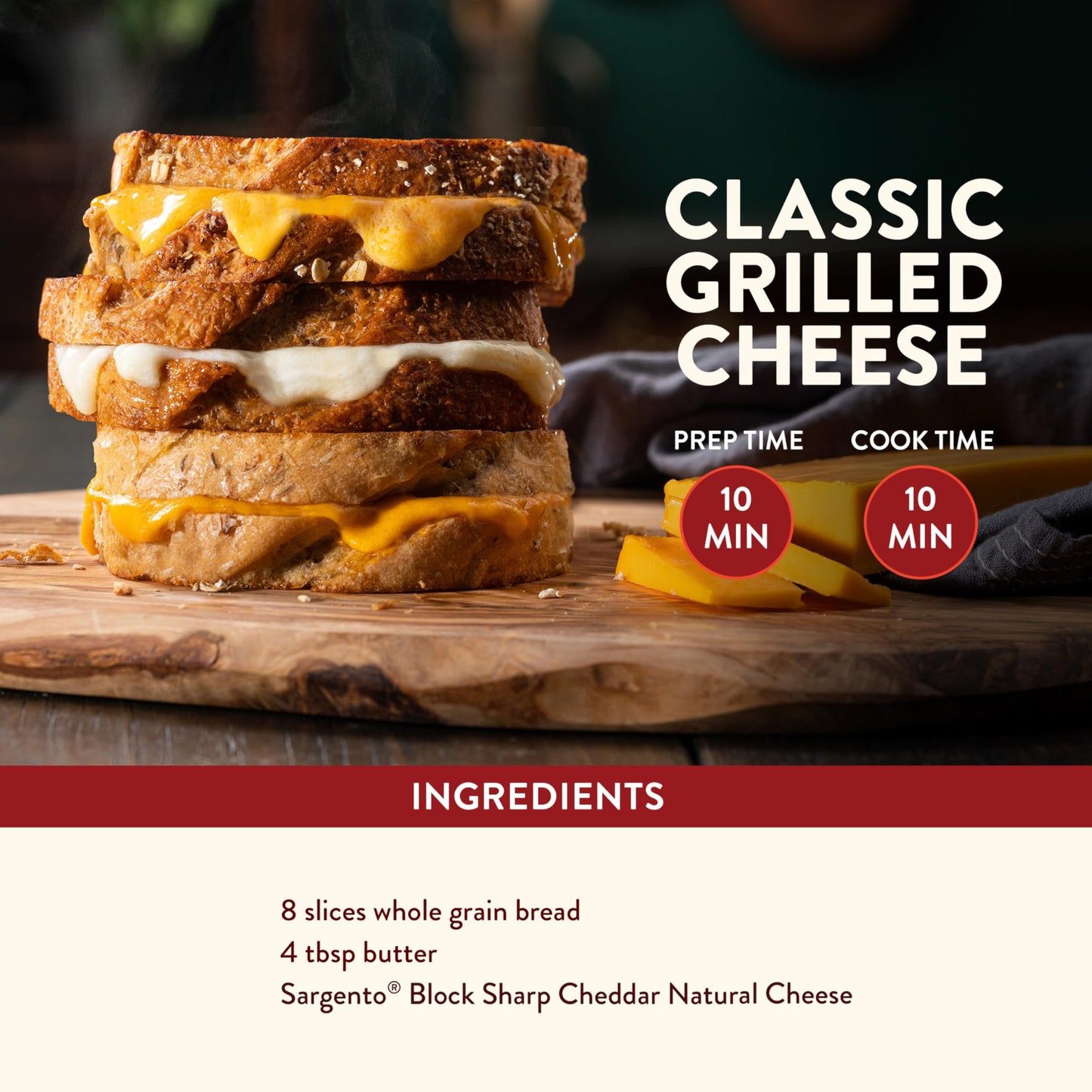 Sargento Natural Sharp Cheddar Block Cheese, 7 oz