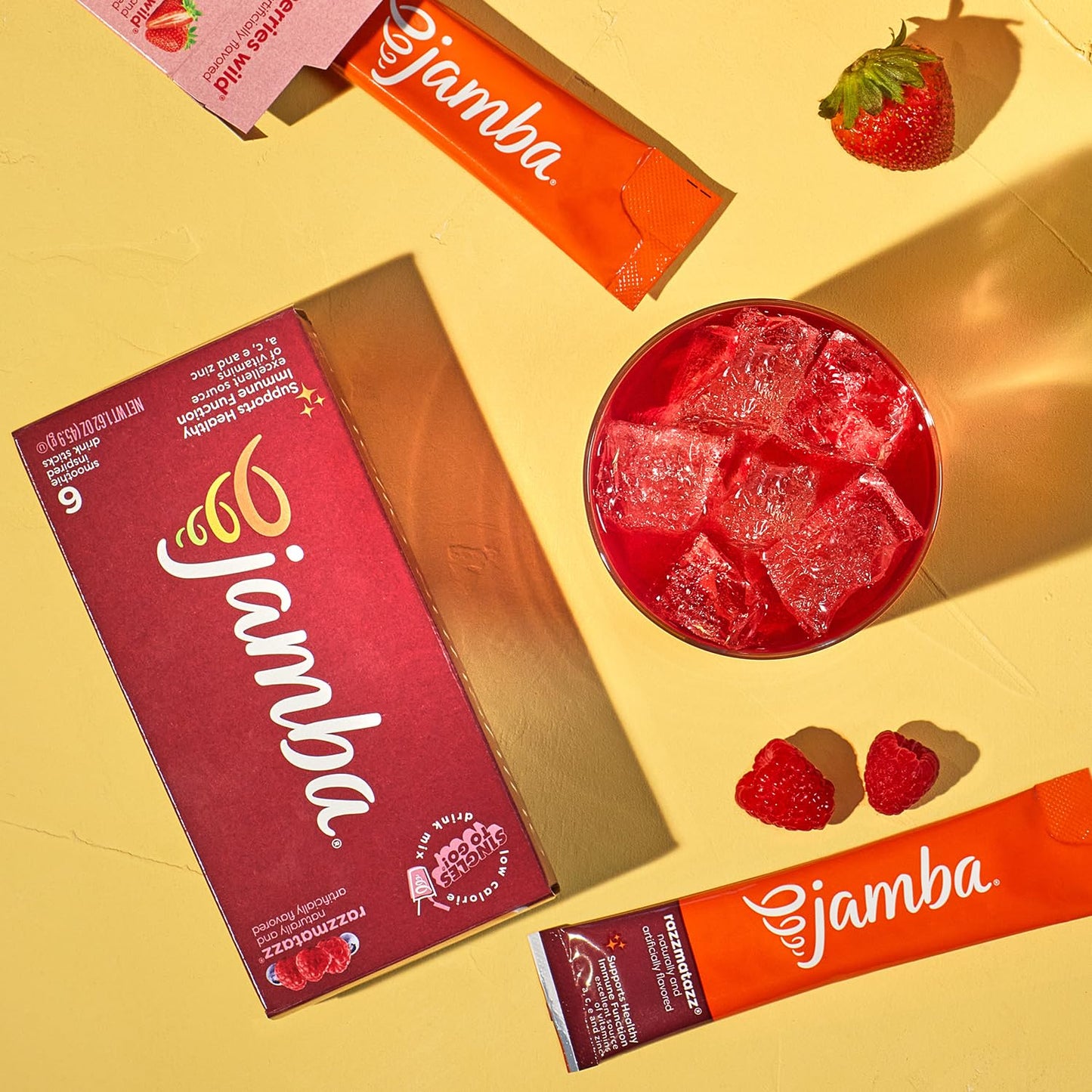 SINGLES TO GO! Razzmatazz Smoothie Powder Drink Mix, Aspartame Free, 6 Pack, 0.27 Ounce Each