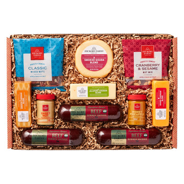 Hickory Farms Signature Beef Meat And Cheese Gift Basket (Large) - Box Set | Charcuterie Board Food | Summer Sausage | Fathers Day | Mothers Day | Easter | Christmas | Holiday | Housewarming | Gourmet | Sympathy | Care Package