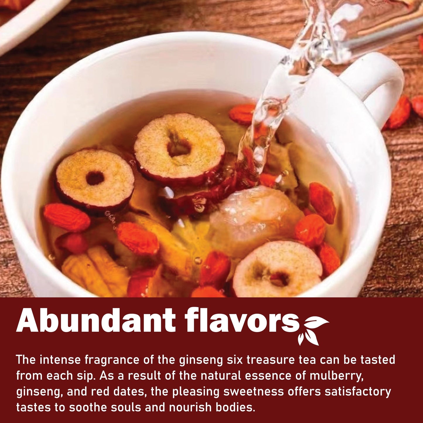 tsoneoo Herbal Tea - Ginseng Six Treasure Tea, 6 Precious Ingredients, Liver & Kidney Care, 1 Box