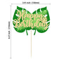 Gyufise 1Pcs Happy Birthday Tropical Leaves Cake Topper Green Glitter Jungle Palm Leaf Cake Decoration For Jungle Theme Kids Bir