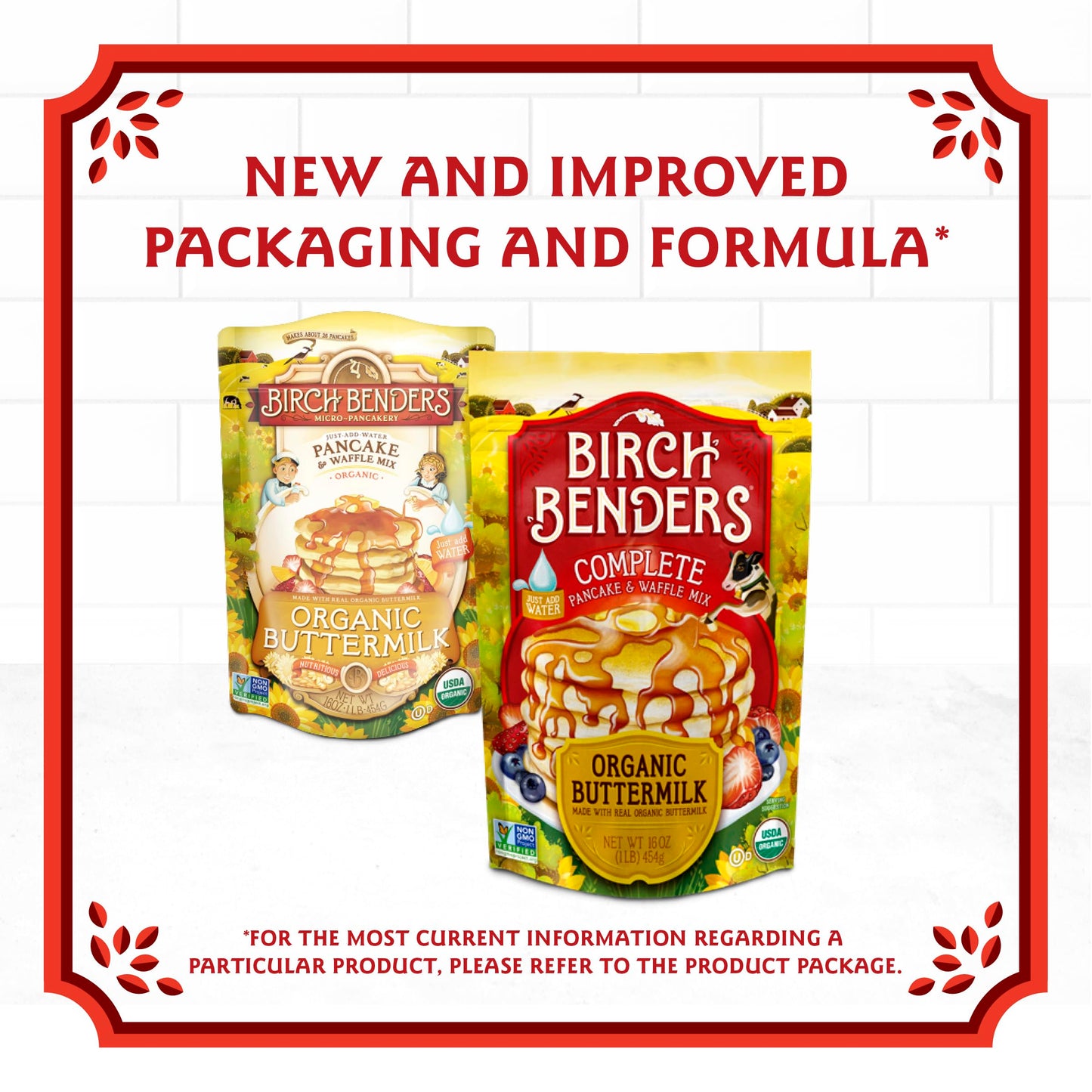 Birch Benders Organic Buttermilk Pancake And Waffle Mix, 16 Oz (Pack Of 2)