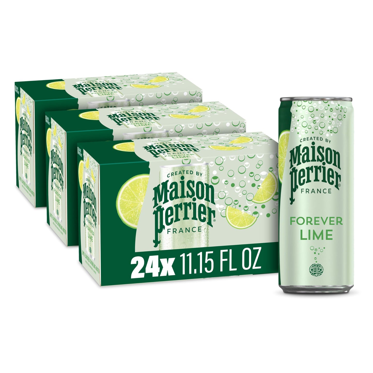 Maison Perrier Forever Lime Flavored Sparkling Water  11.15 Fl Oz Cans  8 Count  3 Pack 267.6 fl oz