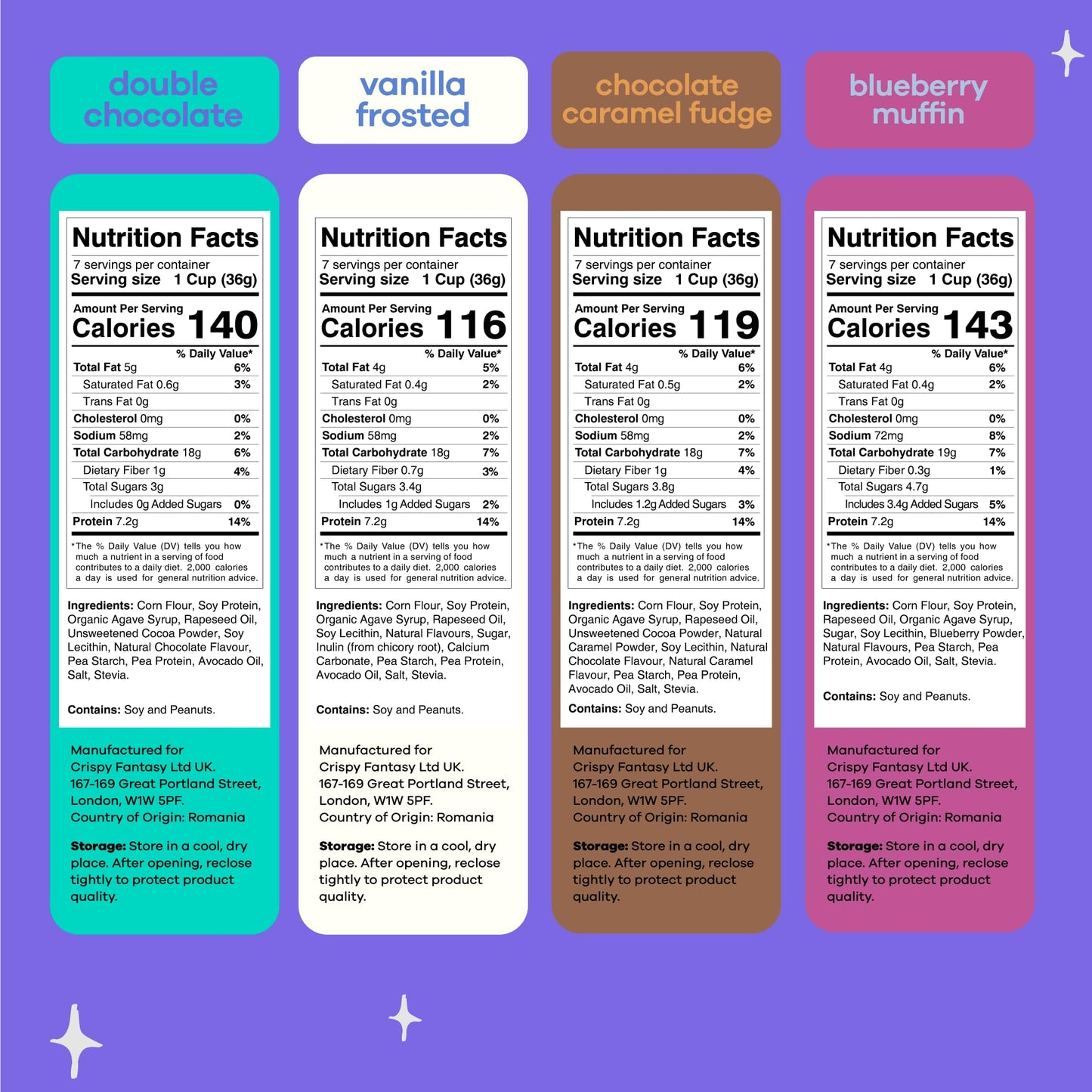 Crispy Fantasy High Protein Cereal  Limited Edition Variety Pack  Gluten Free  Vegan  Low Sugar  Protein Snacks  Plant Based  Just Add Milk  Healthy Breakfast for Kids & mature-themeds  (4 Boxes x 9 Oz)