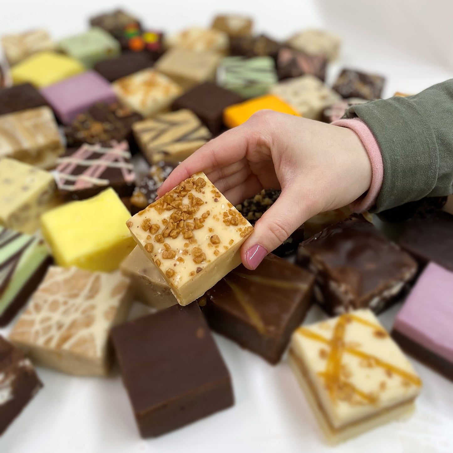 Valley Fudge Salted Caramel Toffee Artisan Fudge Gourmet Candy One Pound Package
