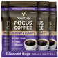 VitaCup Focus Mushroom Coffee Grounds, 100% Arabica, Medium Dark Roast, 10oz (Pack of 6), Natural