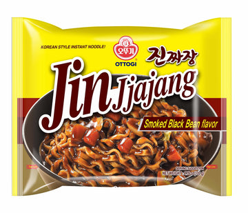 Ottogi Jjajang Instant Noodles - Black Bean Sauce Ramen, 4.76oz, 4 Pack