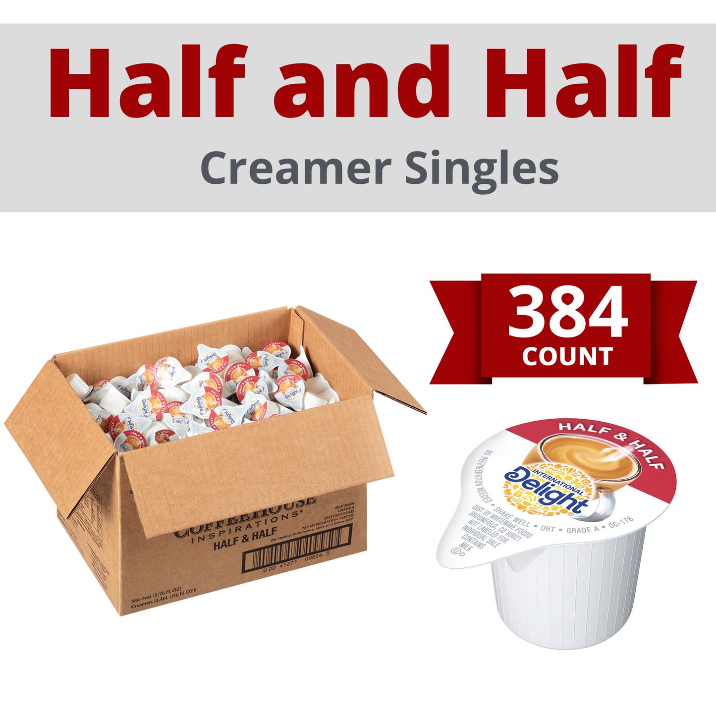 International Delight Half & Half Coffee Creamer Singles  384 Count