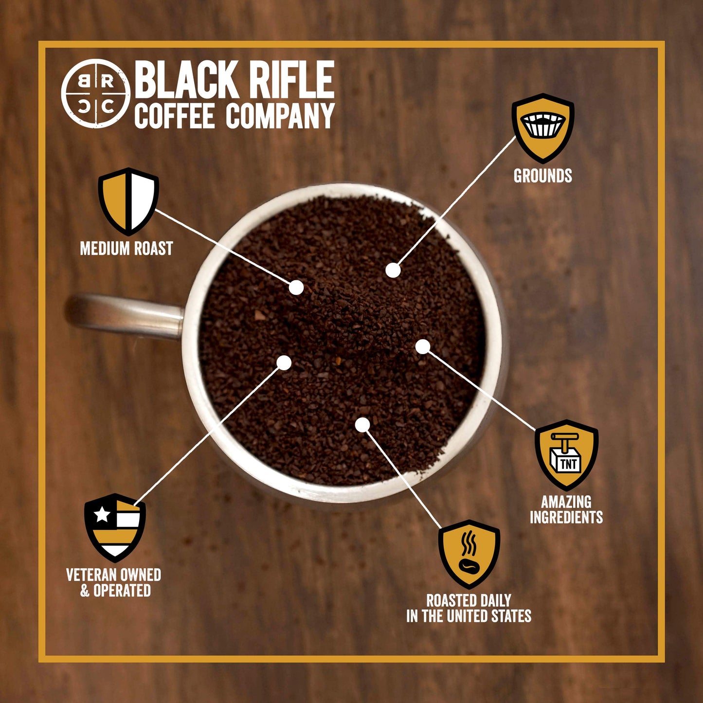 Black   Coffee Company Ground Coffee Medium Roast, AK Espresso, 12oz Bag, Roasted Blend, Arabica Beans