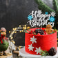1Pcs Snowflake Happy Birthday Cake Topper Winter Wonderland Happy Birthday Frozen Birthday Cake Topper Decoration Snowflake Wint