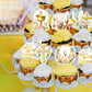 Foowztao 48 PCS Edible Cupcake Toppers - Wafer Paper Dove Cross - Golden - First Holy Communion, Baptism, Baby Shower, Birthday Party Decorations