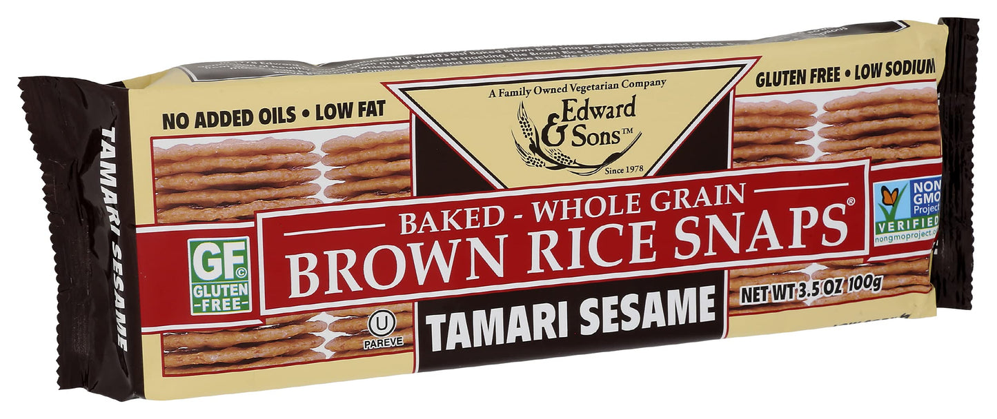 Edward & Sons Tamari Sesame Fat Free Snaps (12X3.5 Oz)