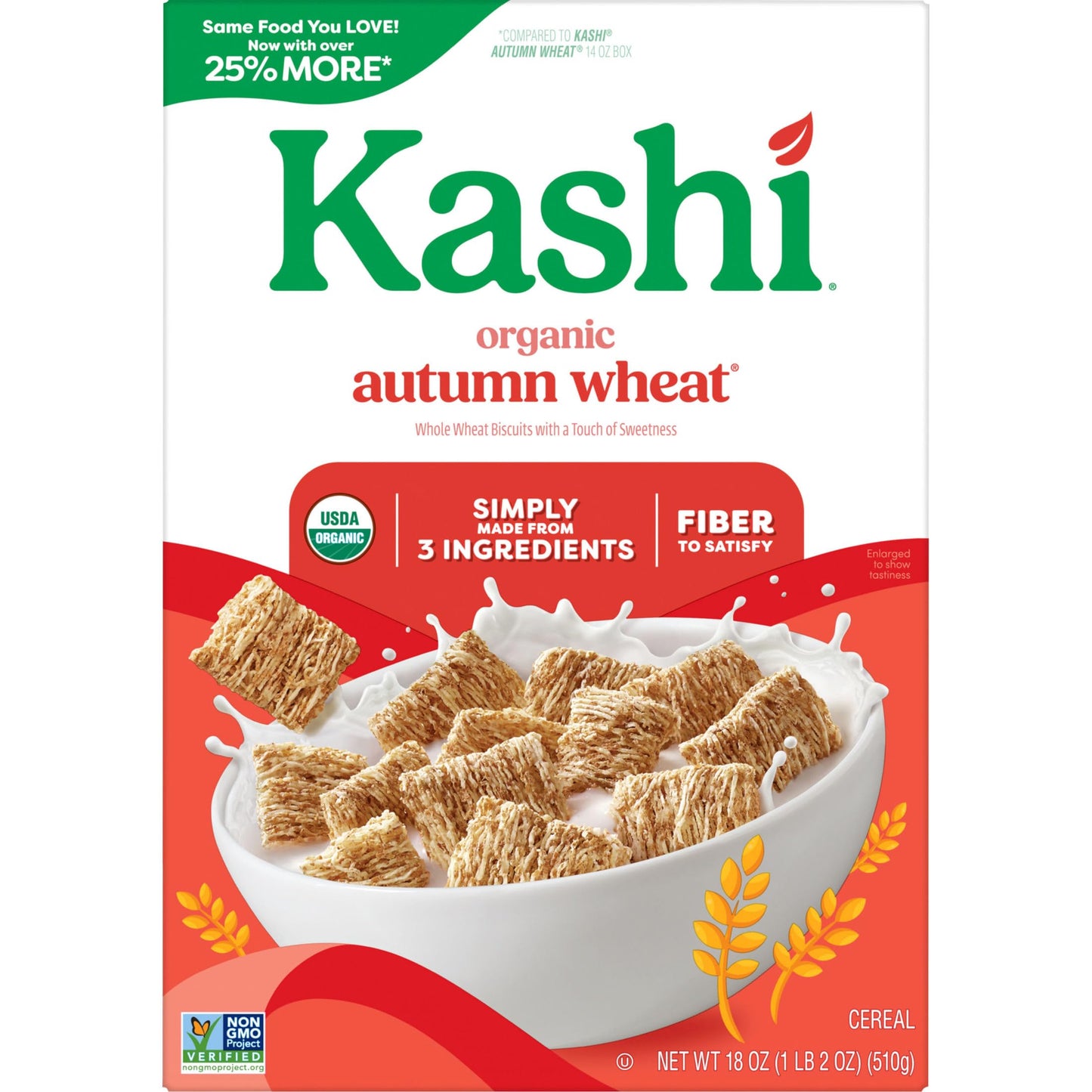 Kashi Breakfast Cereal  Organic  Whole Grain  Autumn Wheat  18oz Box (1 Box)
