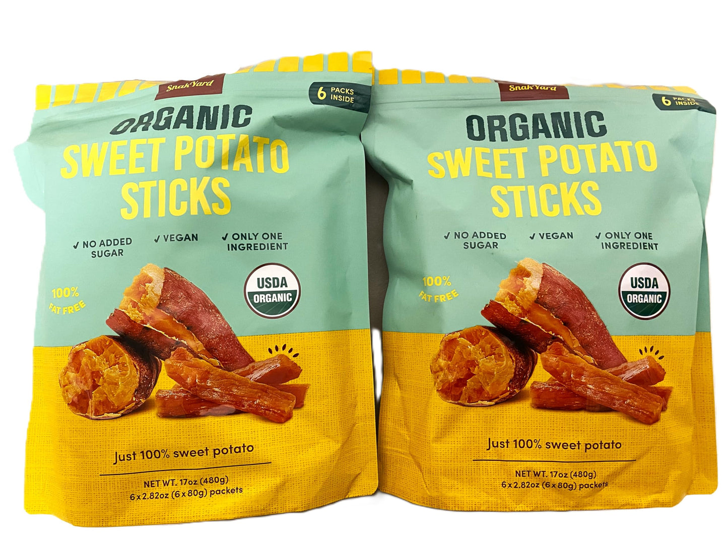 Generic Organic Snakyard Sweet Potato Sticks Vegan,2-Pack, 17.Oz Each (2.82Oz X 6 Per Bag)
