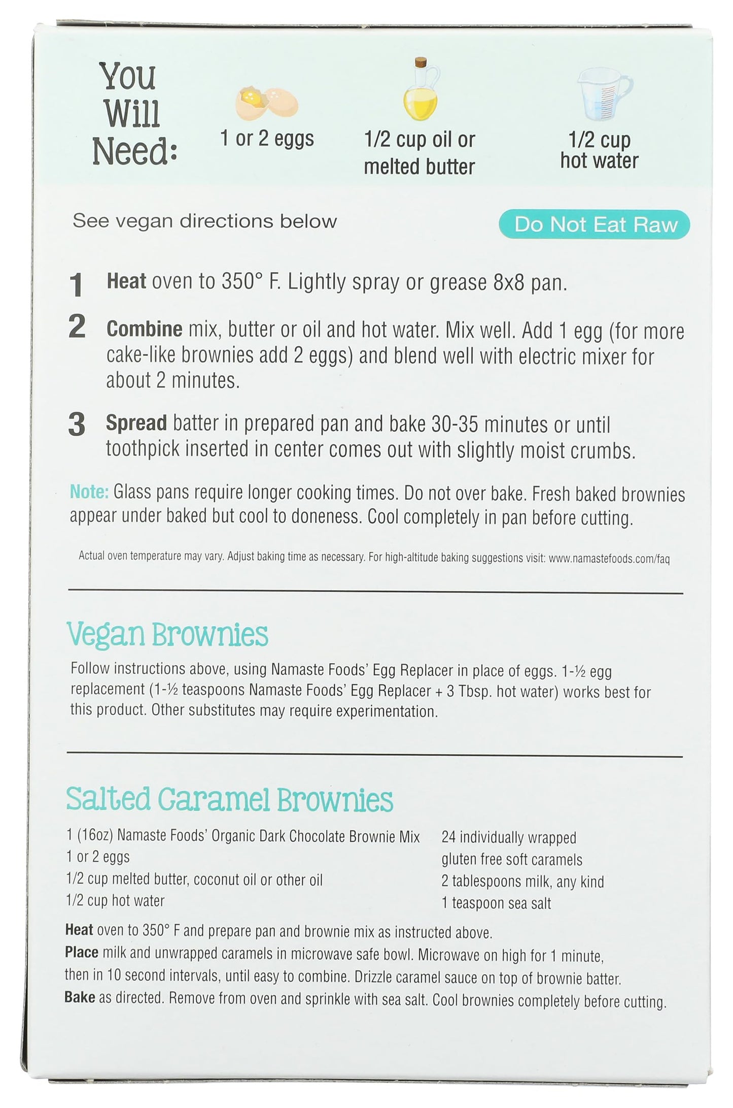 Namaste Foods Gluten Free Organic Dark Chocolate Brownie Mix, 16 Oz
