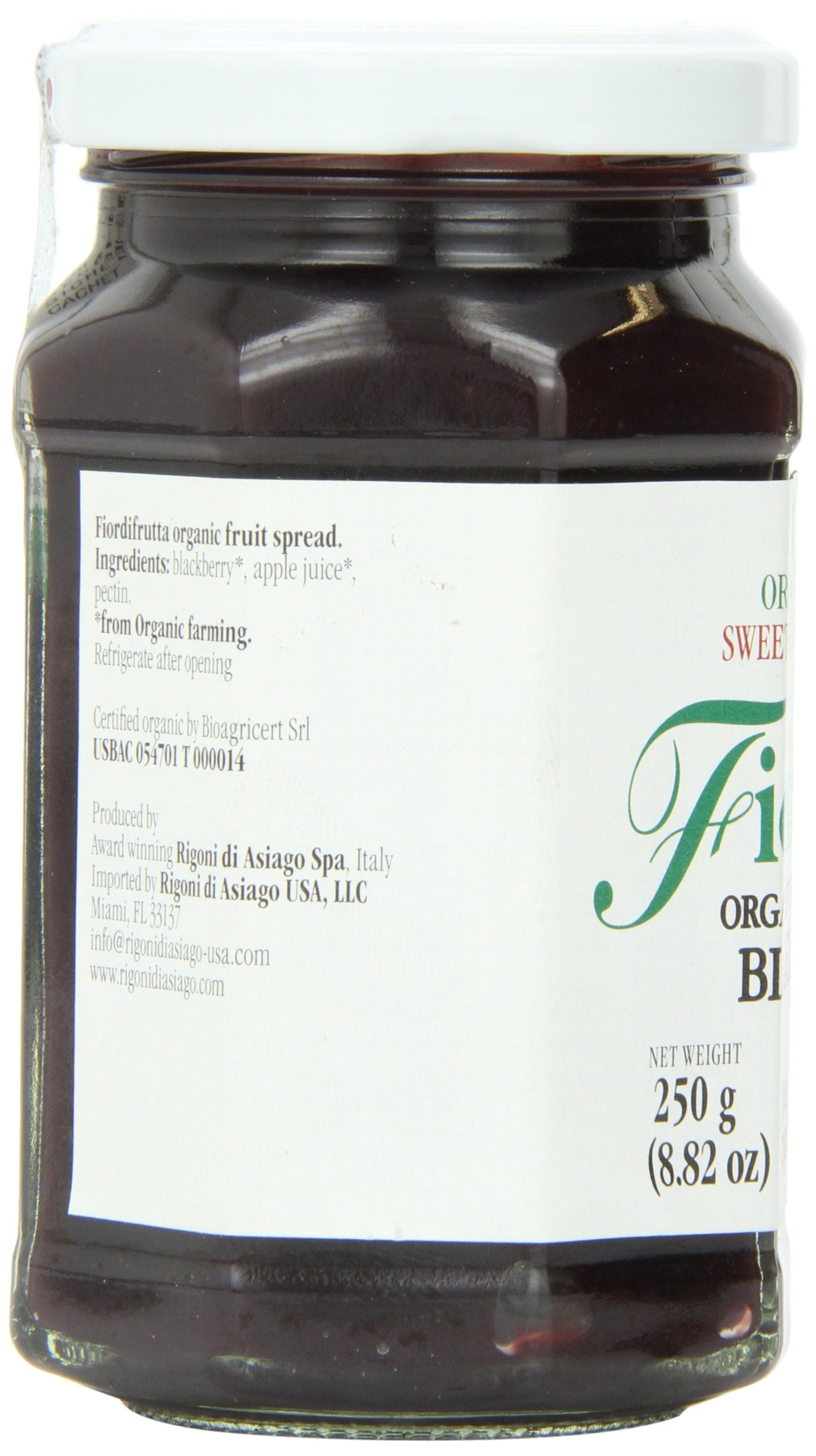 Rigoni di Asiago Organic Fruit Spread, Blackberry, 8.82 Ounce, Pack of 1