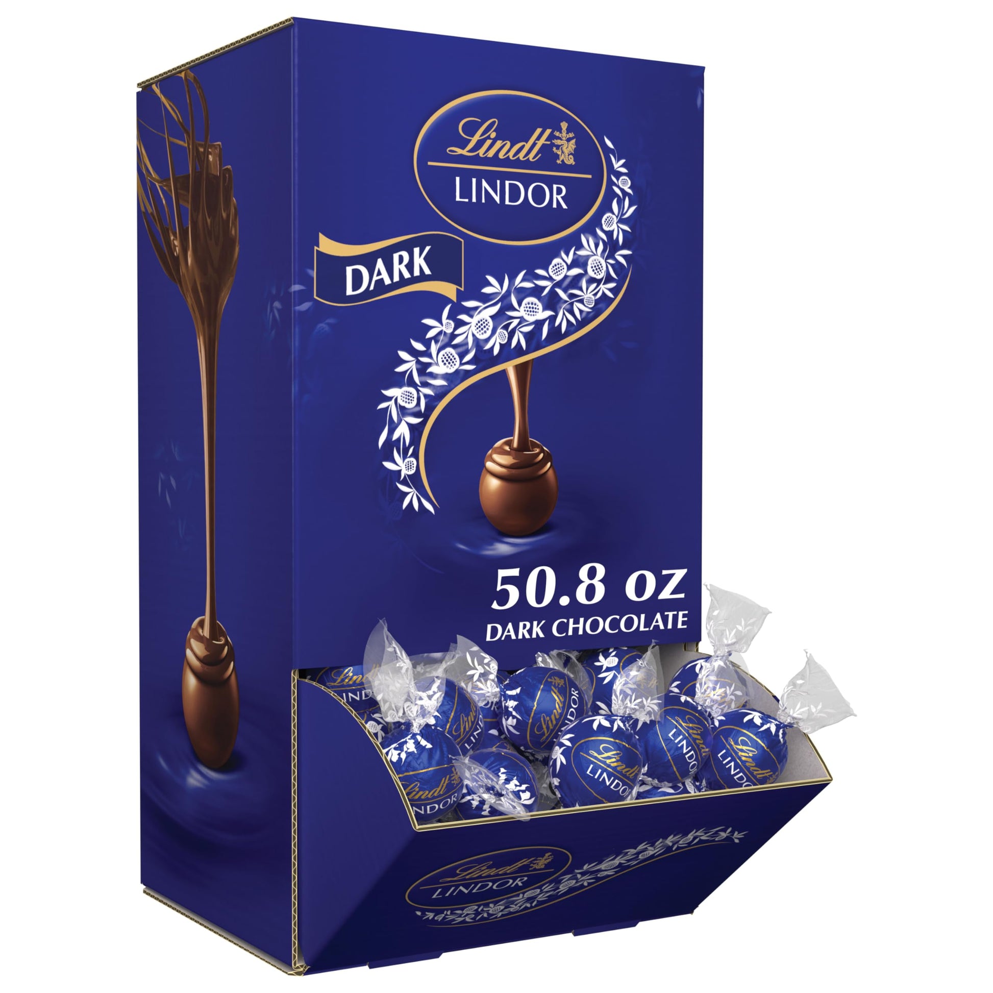 Lindt Lindor Dark Chocolate Candy Truffles, Dark Chocolate With Smooth, Melting Truffle Center, 50.8 Oz., 120 Count