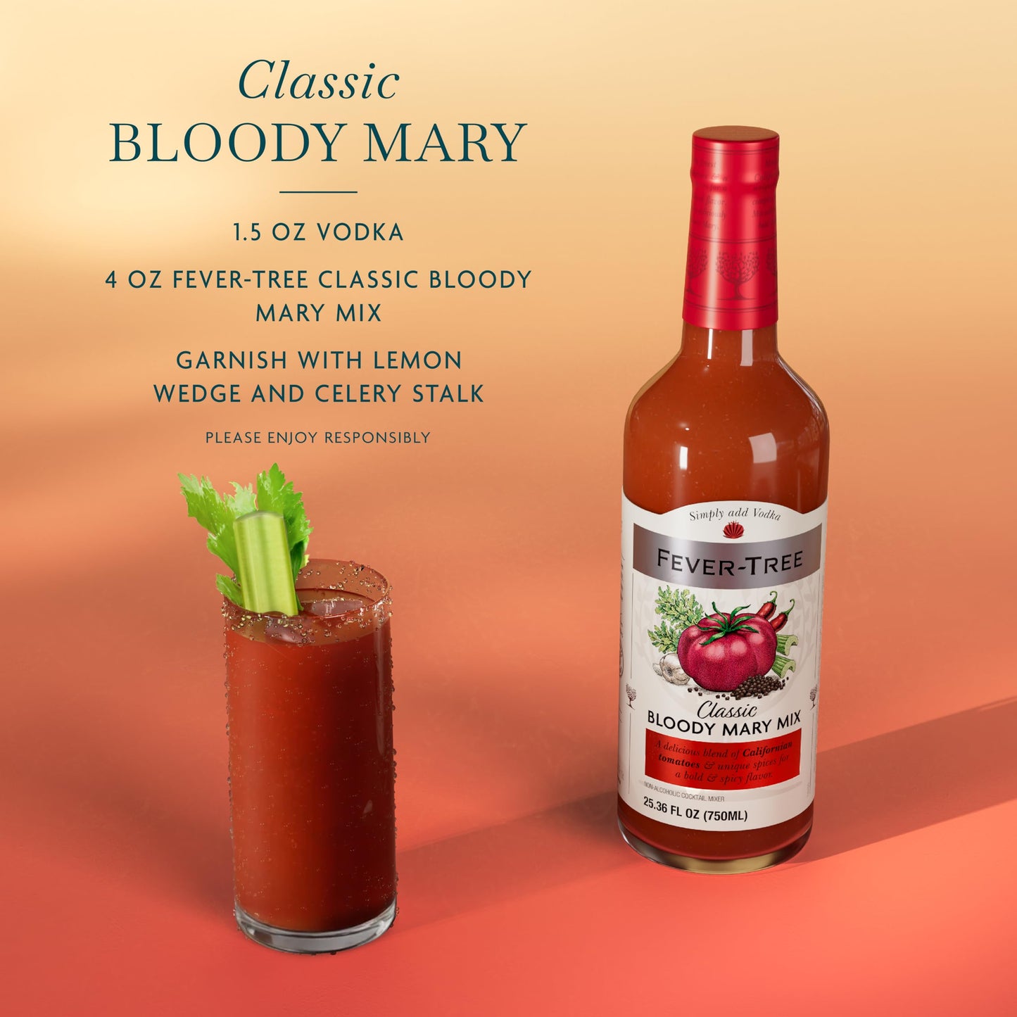 FEVER-TREE Classic Bloody Mary Mix, 25.36 FZ (Pack Of 6)