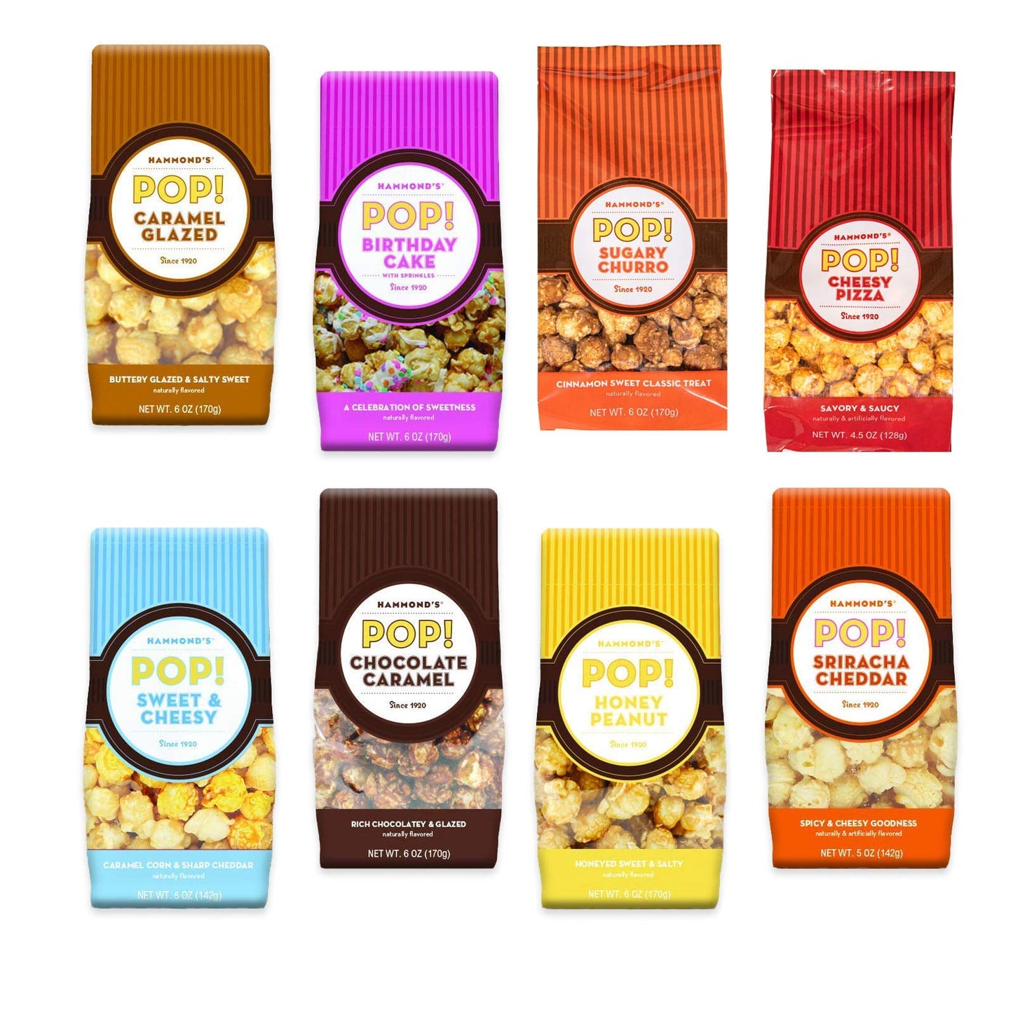 Hammond'S Candies | Gourmet Churro Popcorn | 3 Bags, Great For Snacking | Small Batches Popped To Perfection | Handcrafted In Us