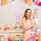 Ahaoray Half Way To One Cake Topper - Pink Glitter 6 Months Birthday Decorations Supplies - Half Birthday Decorations Baby Girl,