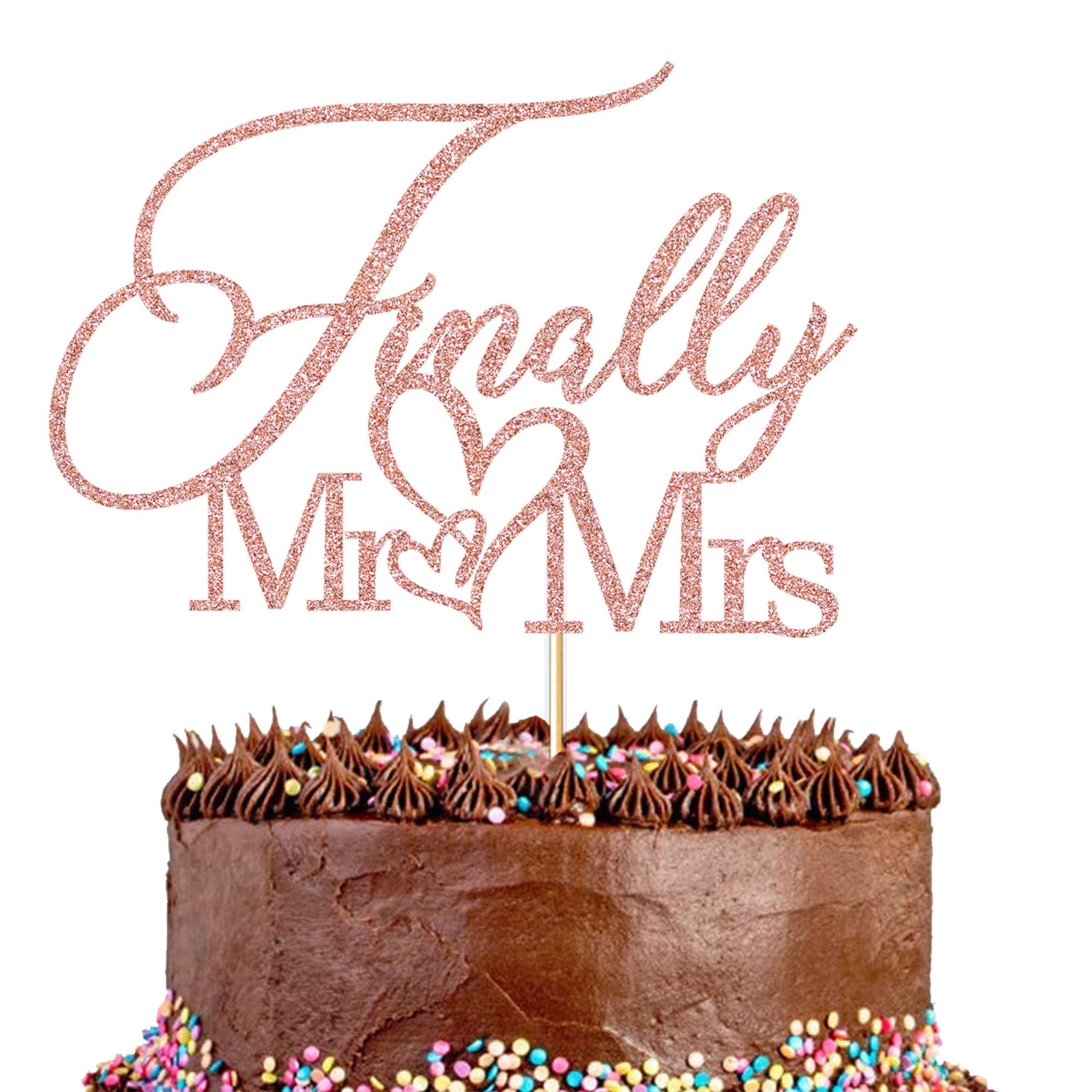 Finally Mr & Mrs Cake Topper,Wedding Anniversary Bridal Shower Party Decorations,Romantic Wedding Party Decorative Cake Toppers 