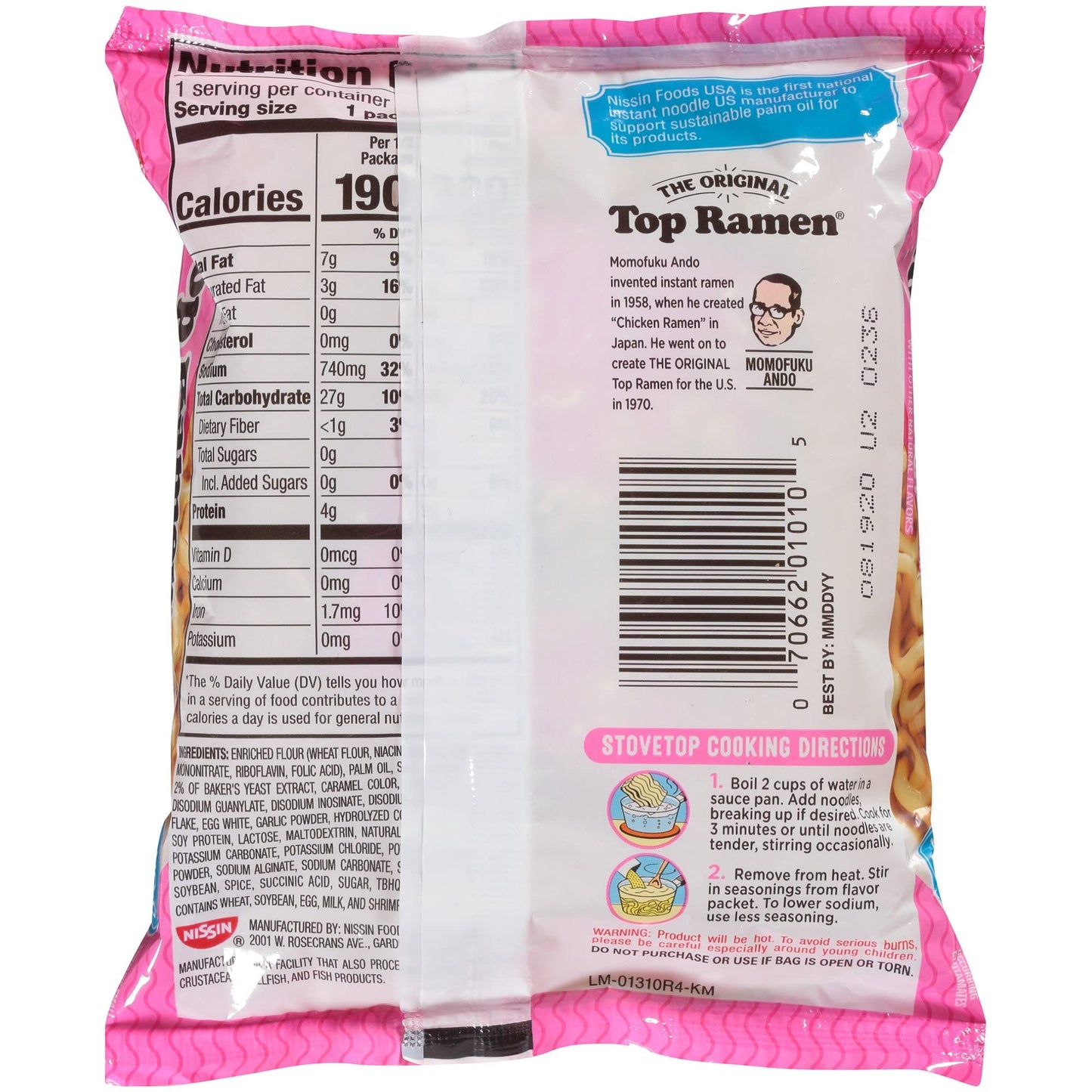 Nissin Top Ramen Shrimp Flavor Ramen Noodle Soup 3 Oz (Pack Of 24)
