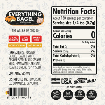Everything Bagel Seasoning Mix by Flavor God - Premium All Natural & Healthy Spice Blend for Bagels, Chicken, Eggs, Vegetables &