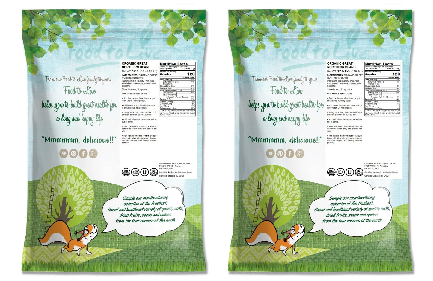 Food To Live Organic Great Northern Beans, 25 Pounds - Dried, Non-Gmo, Kosher, Raw, Sproutable, Bulk Seeds, Product Of The Usa