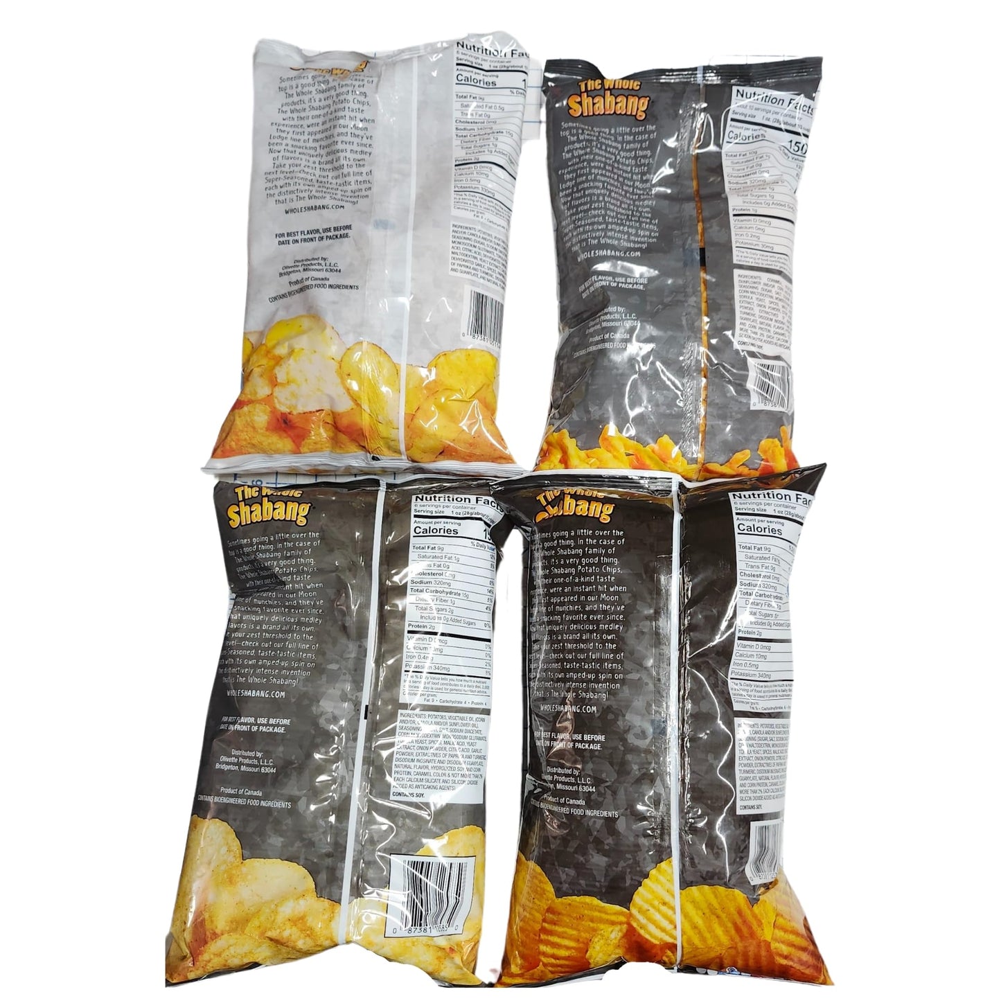Generic The Whole Shabang Potato Chips Variety Pack Of 4, Extreme, Extreme Kettle, Extreme Crunchies, Original. 6 Oz Bags