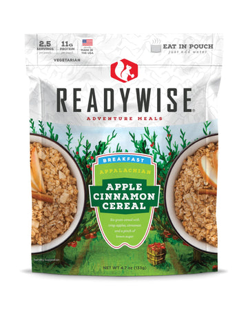 Readywise - Outdoor Apple Cinnamon, 2.5 Servings, Pack Of 1, Emergency Preparedness, Freeze Dried Food, Mre, Snack Pack, Surviva