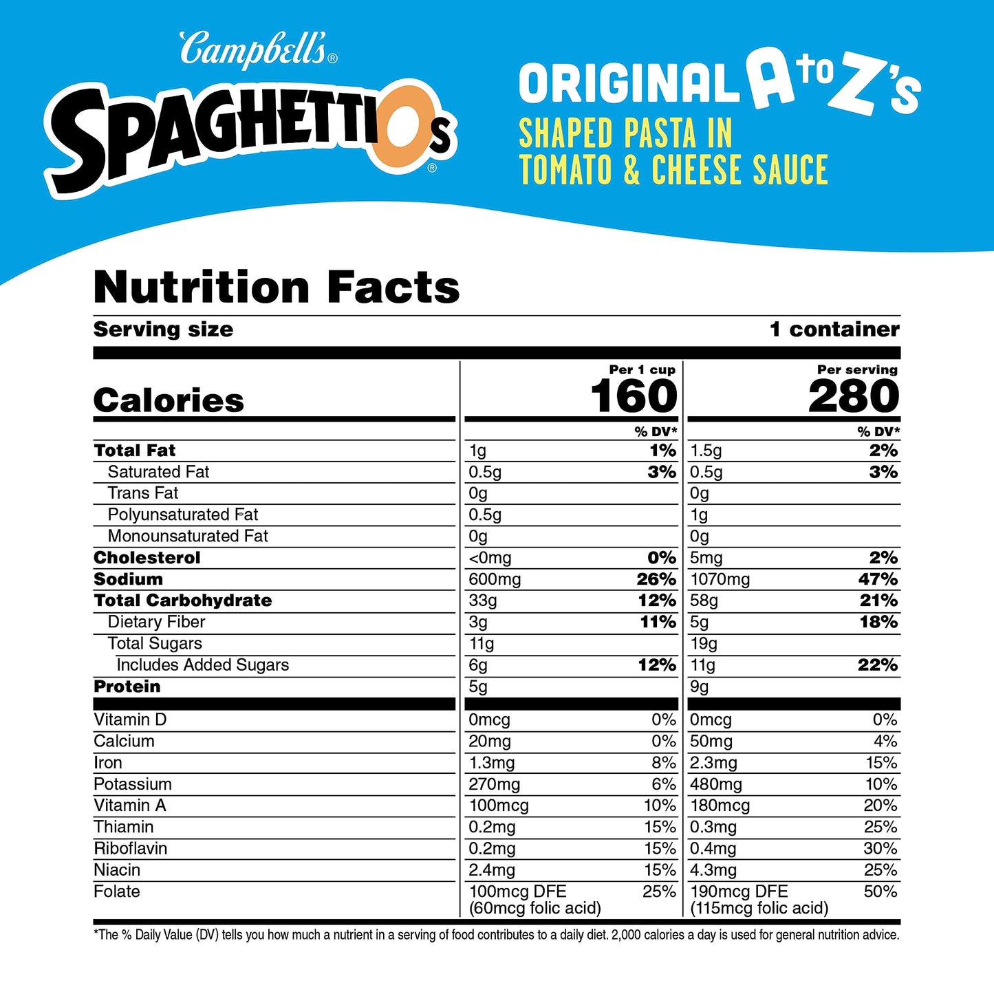 Spaghettios Original A To Z'S Canned Pasta, 15.8 Oz Can