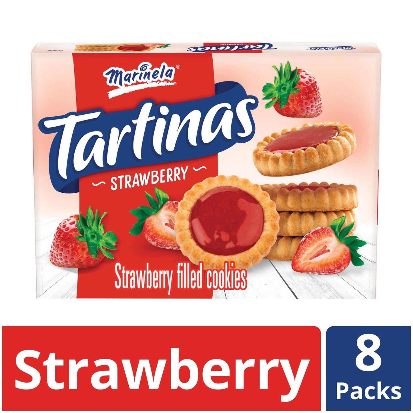 Marinela Tartinas Fresa Strawberry Filled Cookies | 8 Count