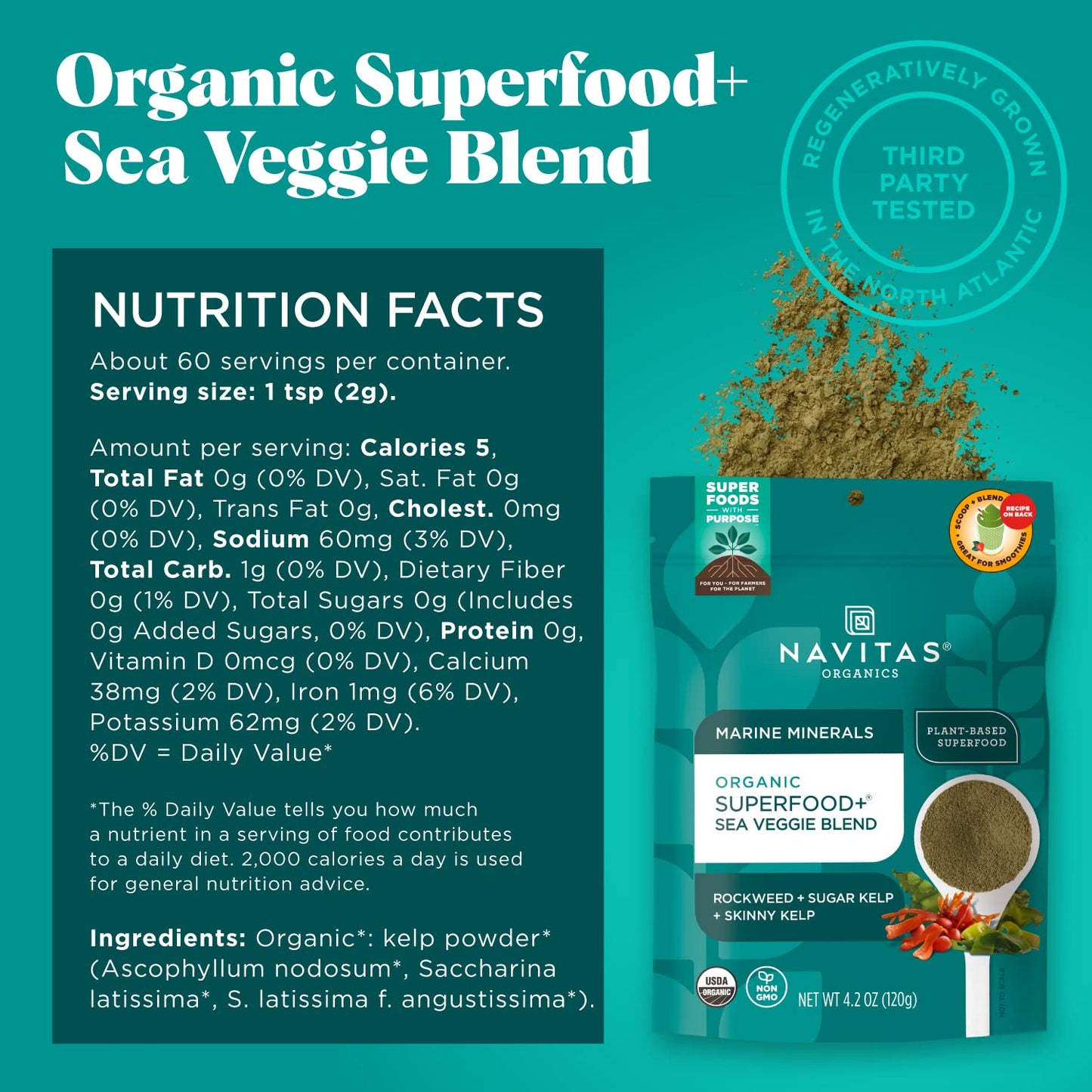 Navitas Organics Organic Sea Veggie Blend Superfood Plus  4 OZ