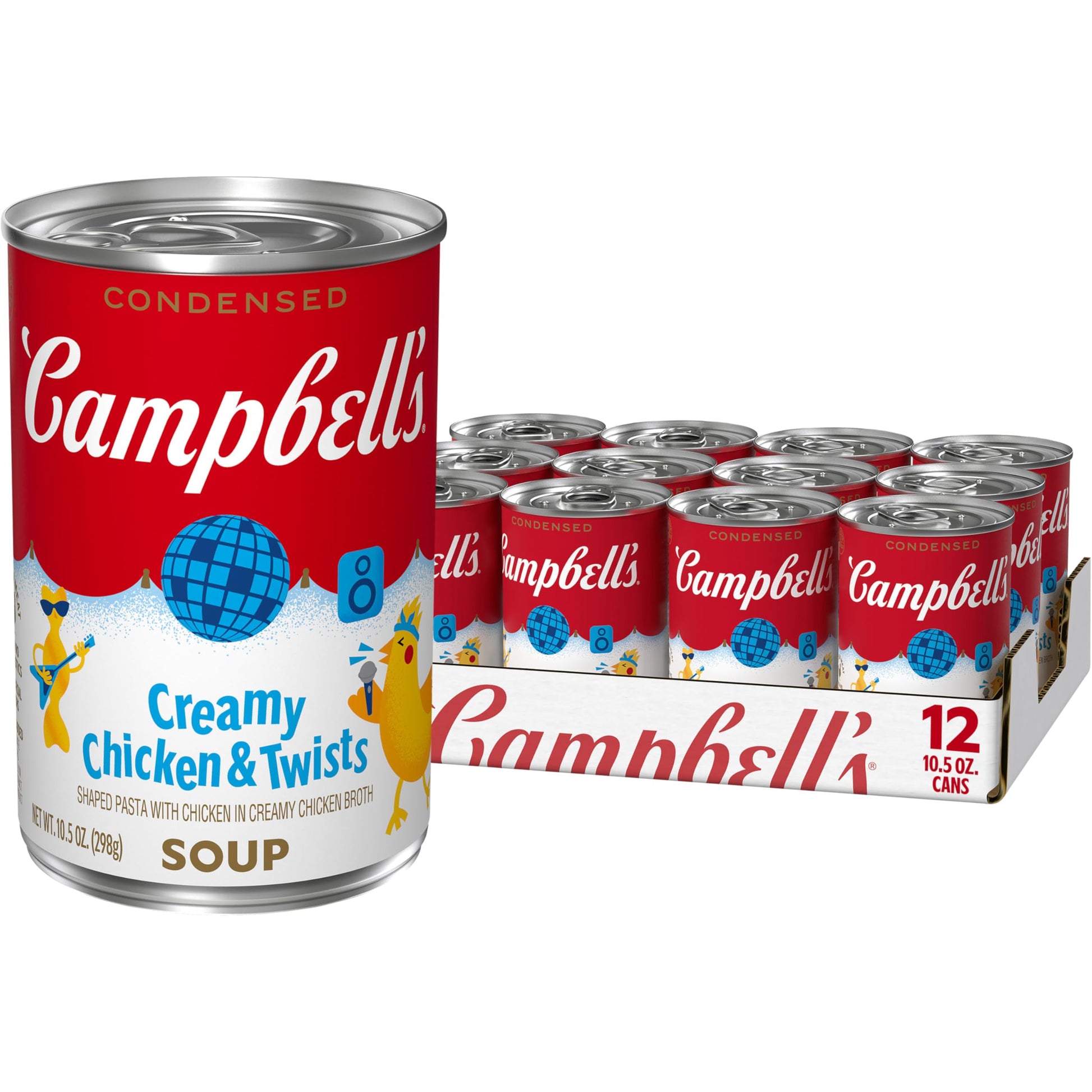 Campbells Condensed Kids Creamy Chicken and Twists Soup, 10.5 oz Can (12 Pack)