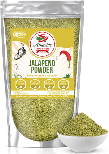 Jalapeno Powder Seasoning 4Oz - Natural And Premium. Great For Chili, Salsa, Spice Blends, Stews, Tacos, Corn Bread. Medium To H