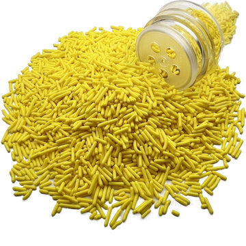 Se Si&Moos Yellow Jimmies Sprinkles Soft Jimmies Soft Sprinkles Edible Yellow Sprinkles For Cake Decorating, Ice Cream Toppings