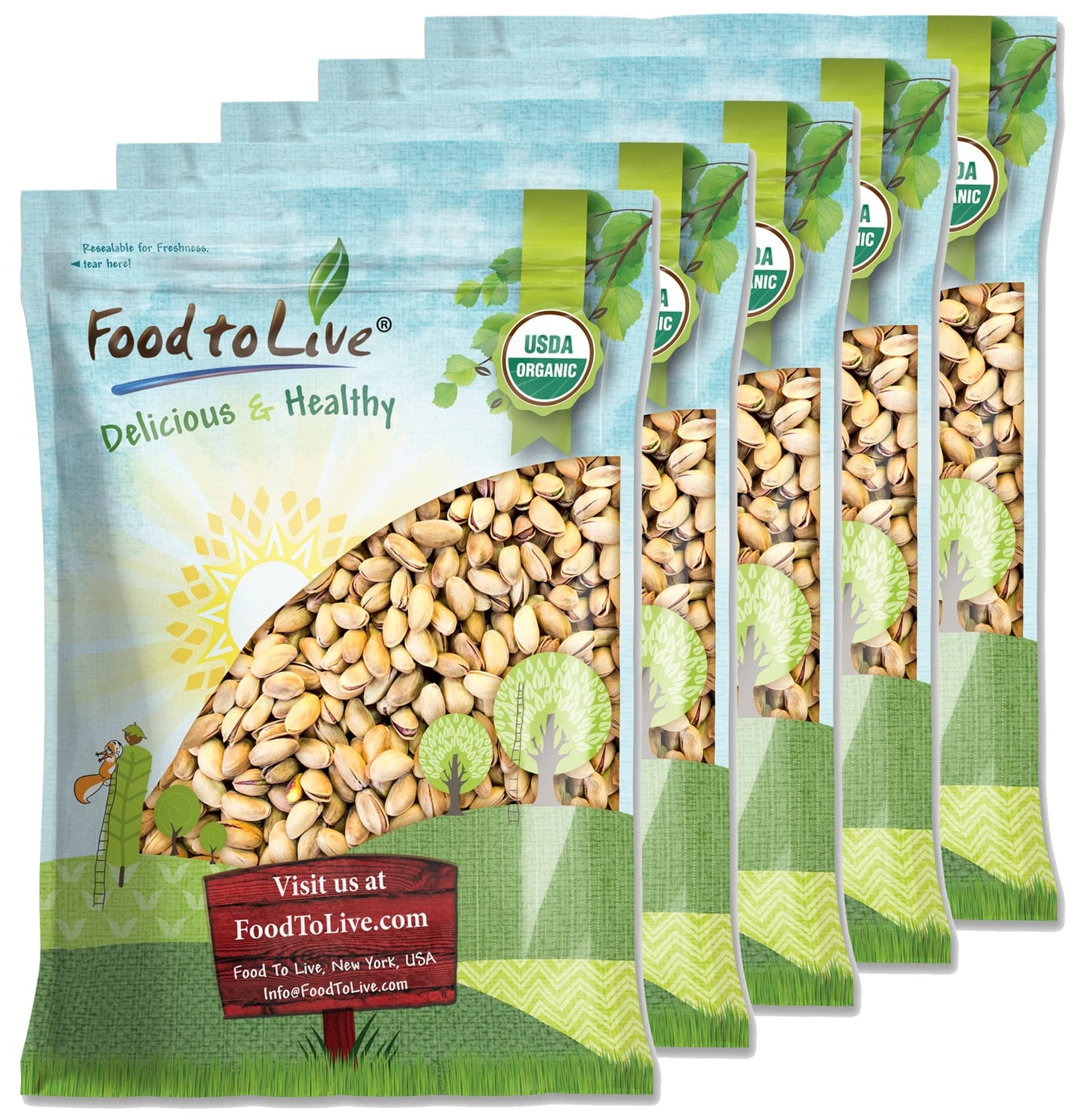 Food to Live Organic Pistachios, 25 Pounds In Shell, Dry Roasted with Sea Salt, Non-GMO, Kosher, Vegan, Bulk