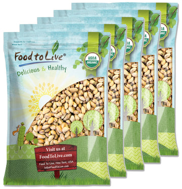 Food to Live Organic Pistachios, 25 Pounds In Shell, Dry Roasted with Sea Salt, Non-GMO, Kosher, Vegan, Bulk