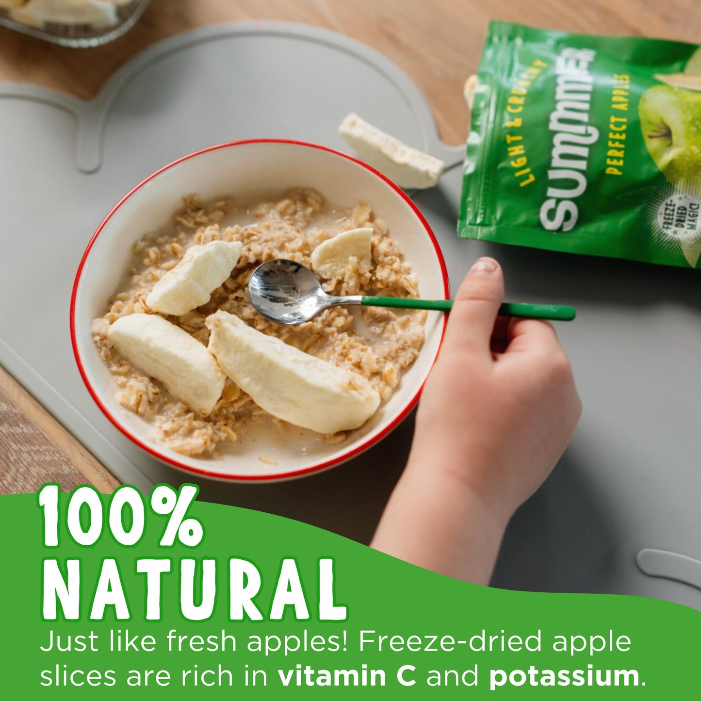 Summmer Freeze Dried Apple Slices - 10 Packs - No Added Sugar Package - 8.8 Oz 100% Natural Candy, Fruit Snack For Kids & Adults