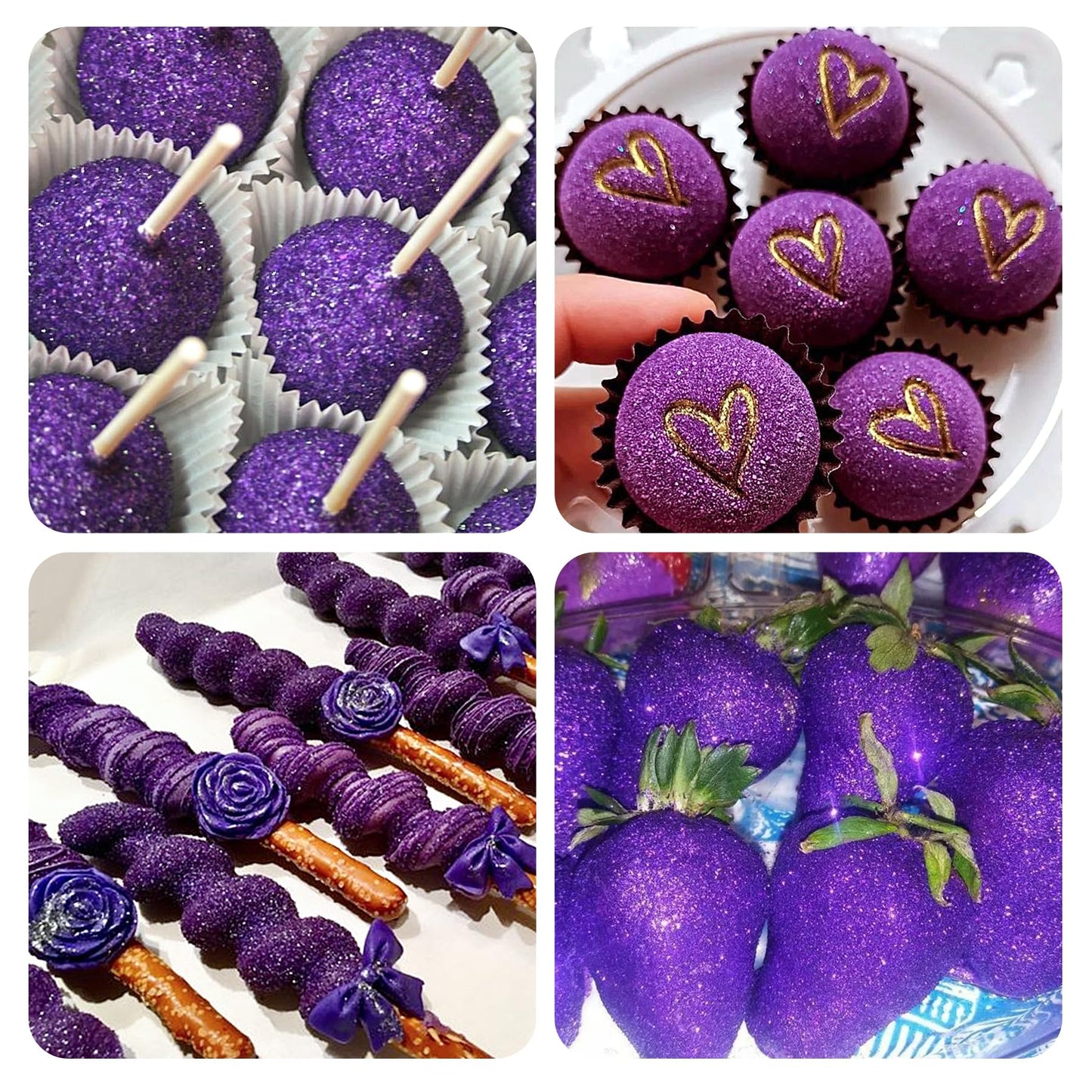 Purple Edible Glitter Spray - 10G Edible Purple Glitter For Cakes Food Grade Metallic Shimmer Powder Cake Sprinkles For Cookie D