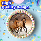 NATURAL BEHAVIOUR Edible Cake Toppers - Horse Themed, 7.5 Inch, Paper, Earthy Tones, Pastels