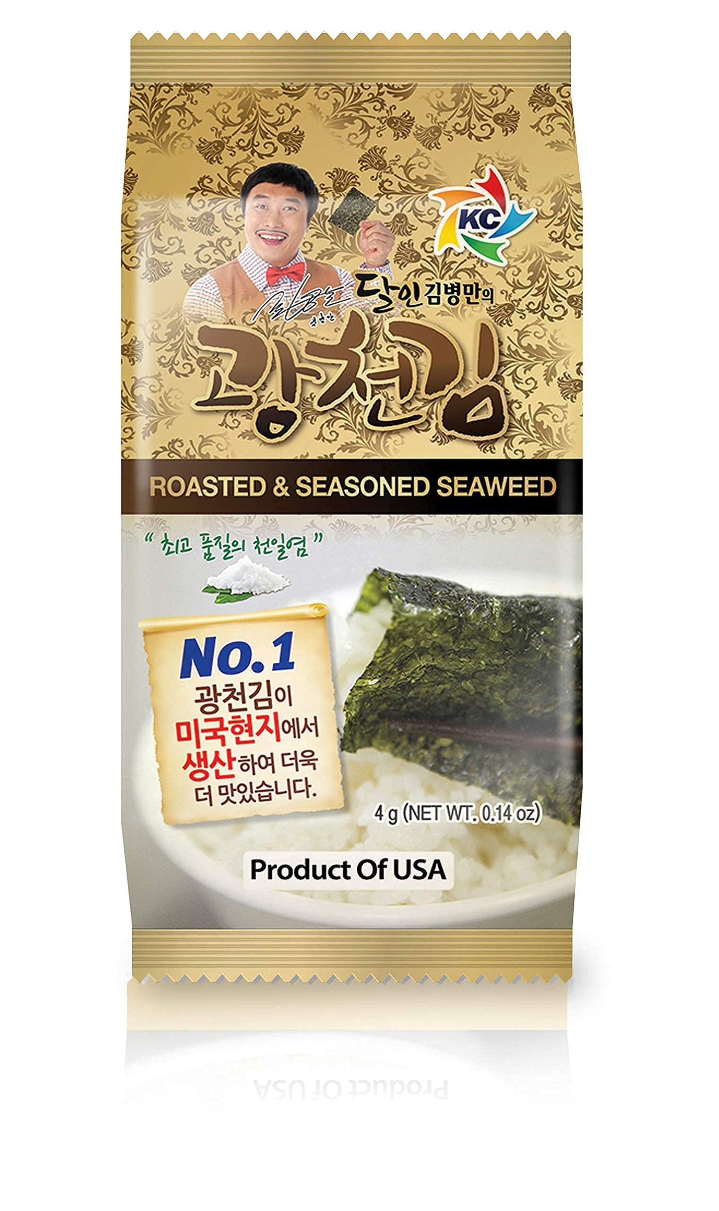 Kimnori Kwangcheonkim Seasoned Seaweed Snacks - 12 Individual Packs Sheets Premium Natural Roasted Laver Nori 4G 0.14 Ounce ? ??