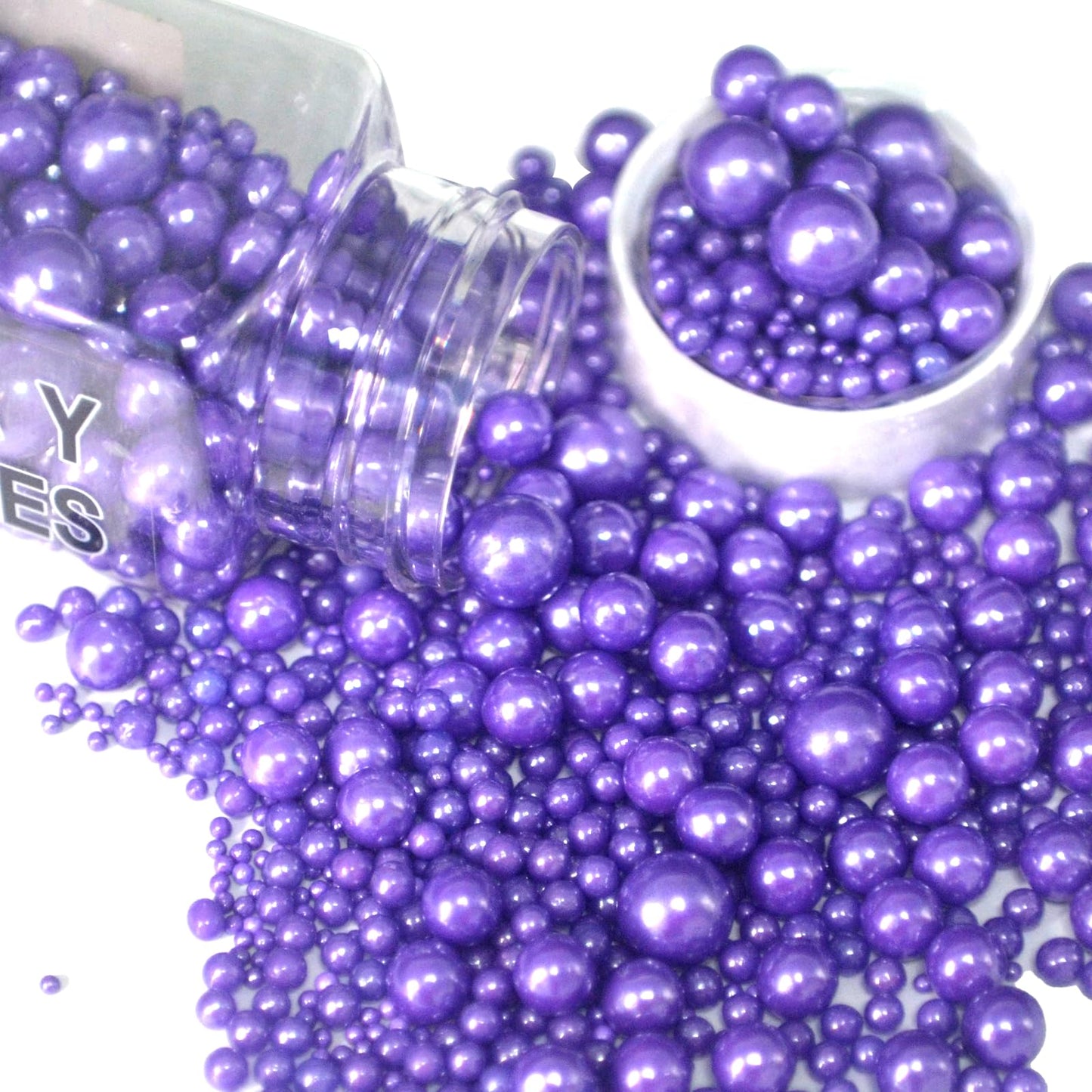 Purple Sprinkles For Cake Decorating Edible Sugar Pearls Candy Sprinkles Mix Size Cupcake Cake Topper Cookie Decorations Wedding