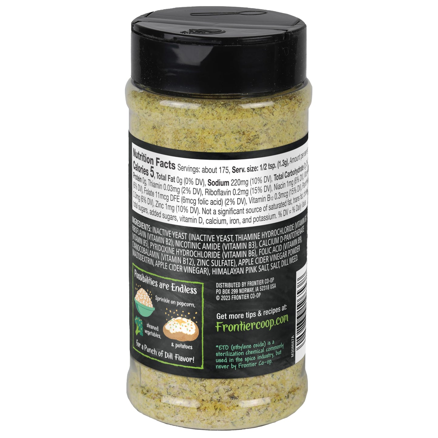 Frontier Dill & Vinegar Nutritional Yeast Blend, 8.01 Ounce